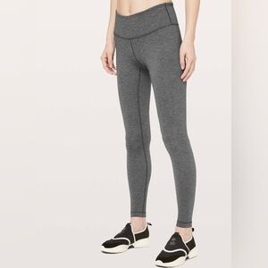Lululemon Wunder Under Low-Rise Leggings, Charcoal Gray, Size 6